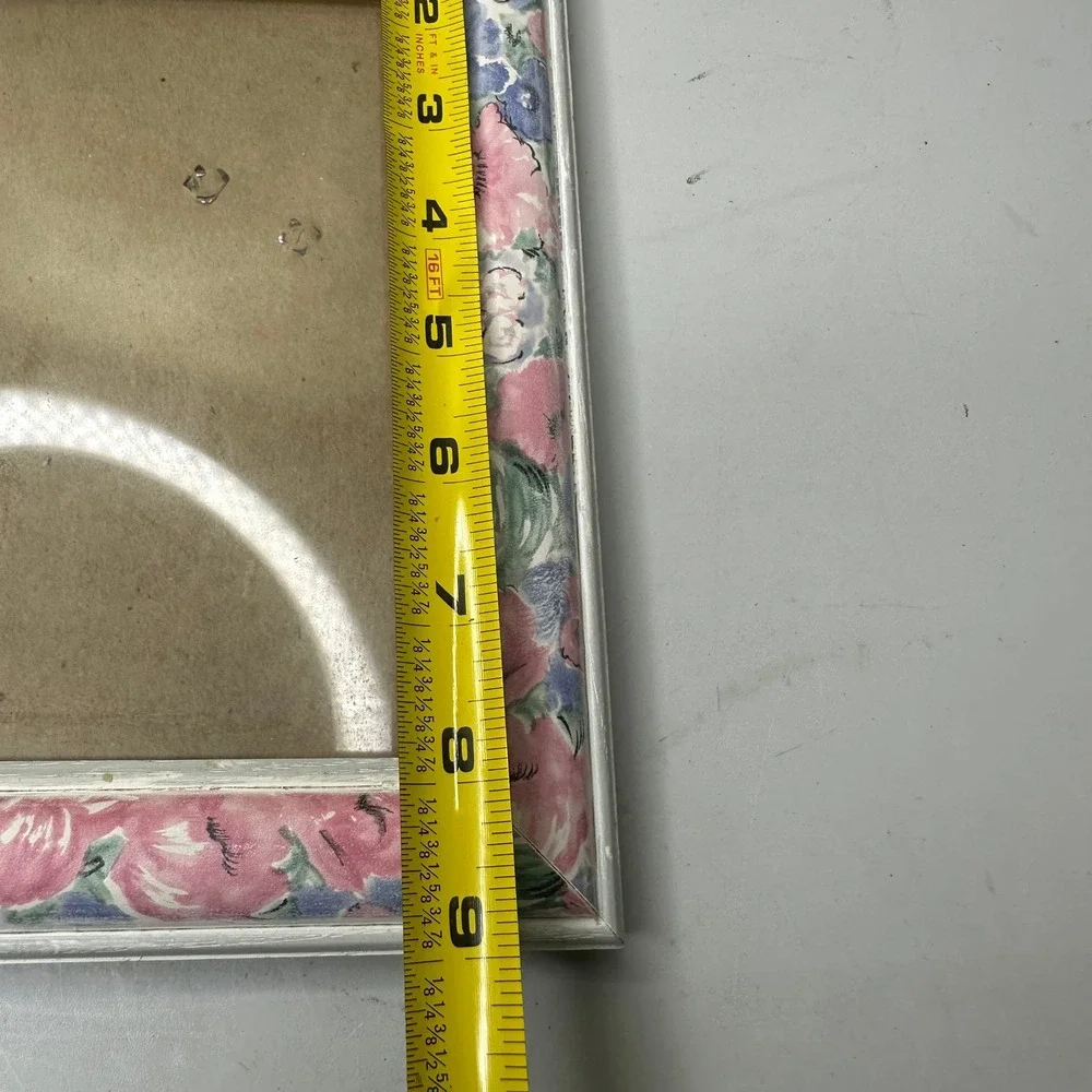 Vintage Floral Picture Frame Pink Blue Cottagecore 5x7 Tabletop Decor